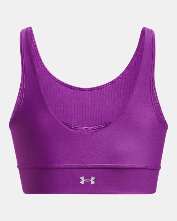 Women's UA Infinity Mid Pintuck Sports Bra, Purple, pdpMainDesktop image number 11